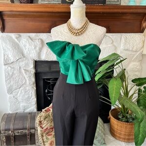 Strapless Green Ruffle Jumpsuit